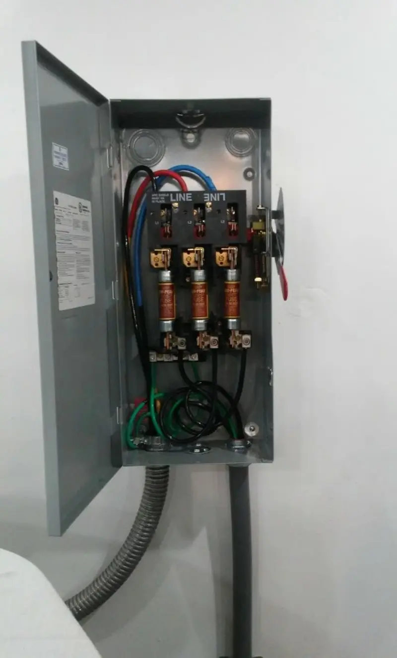 Three-phase disconnect switch installed for Electrical Wiring & Rewiring in Greenfield